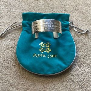 Rustic Cuff Bracelet, Inspirational Engraved, Silver Cuff